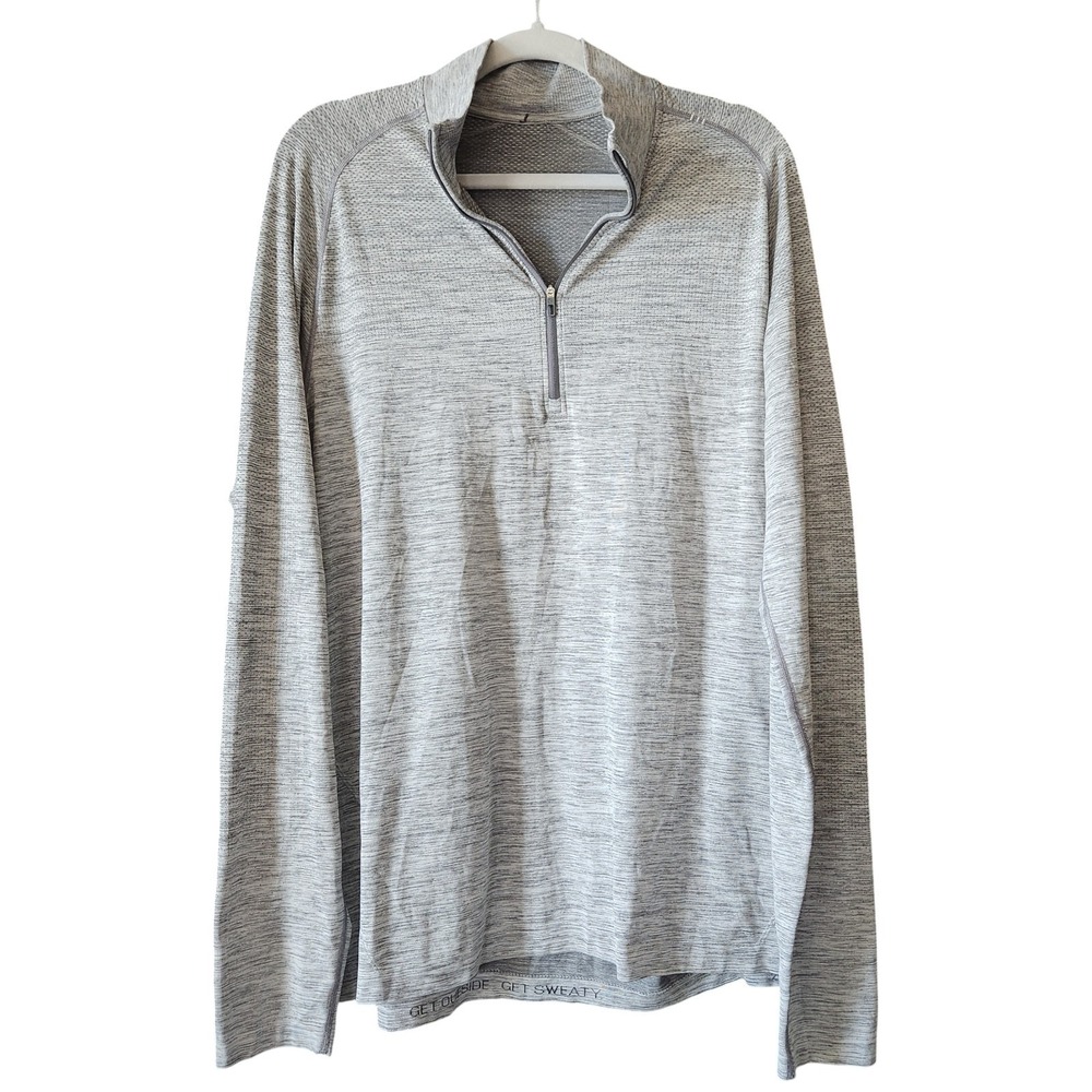 Lululemon 1/4 Zip Pullover Get Outside Get Sweaty‎ Time to Get Dirty Size XL